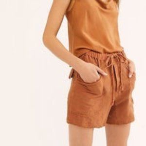 FREE PEOPLE | Tomboy Linen Shorts Drawstring
